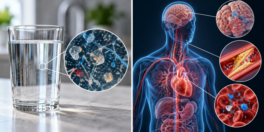 Micro- and nanoplastics in drinking water and their presence in human blood, arteries and brain tissue